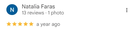 Google review of A&A Island Services by Natalia Faras: 5 star