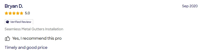 HomeAdvisor review of A&A Island Services by Bryan D.: Timely and good
