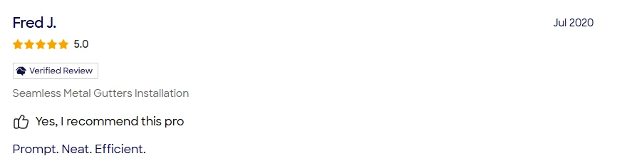 HomeAdvisor review of A&A Island Services by Fred J.: Prompt. Neat.